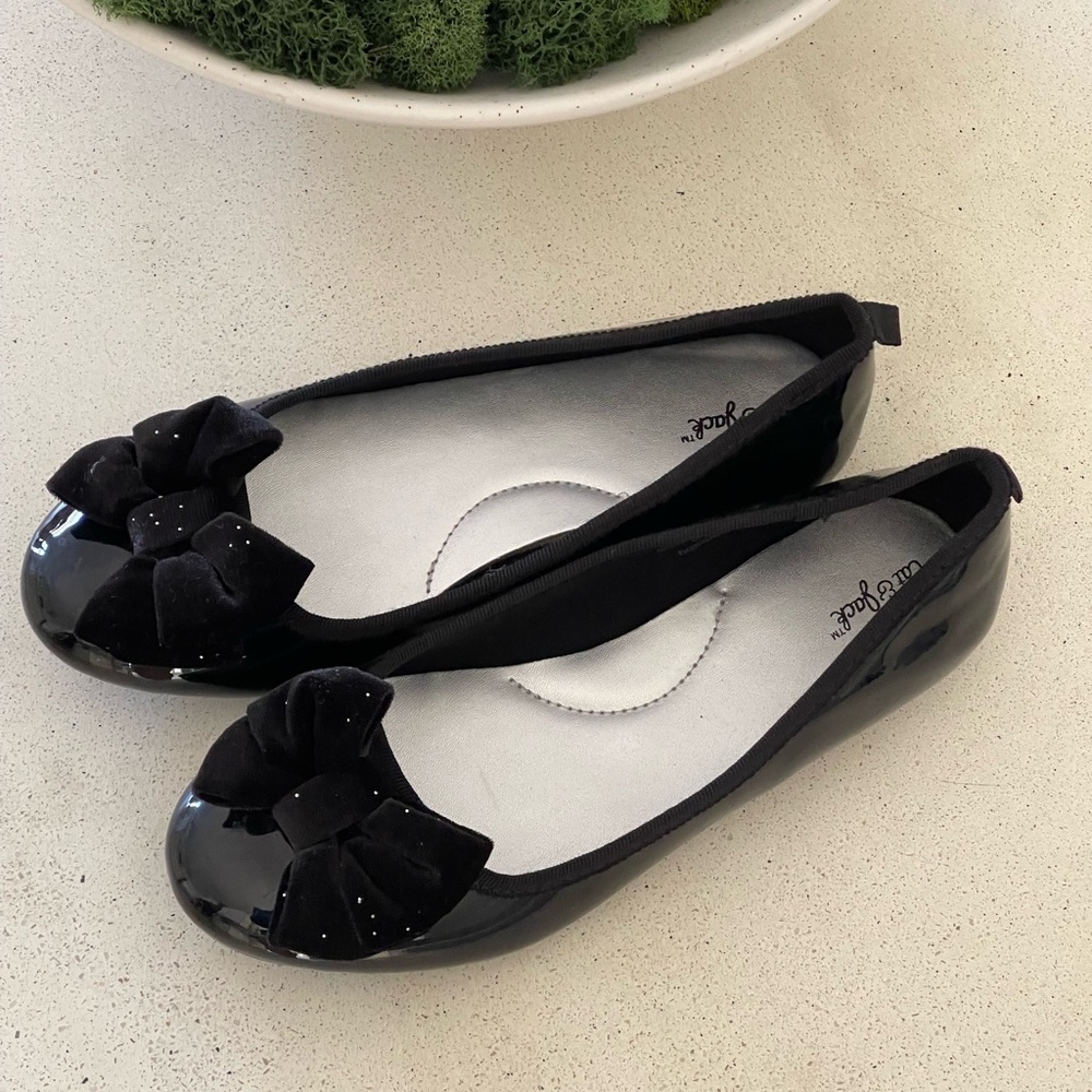 Cat & Jack Black Patent Bow Dress Shoes